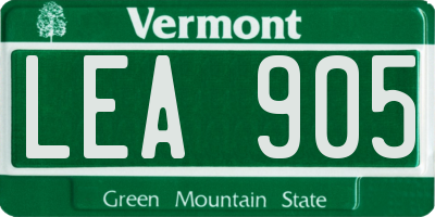 VT license plate LEA905