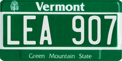 VT license plate LEA907