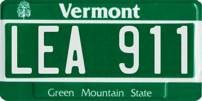 VT license plate LEA911