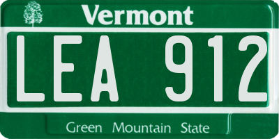 VT license plate LEA912