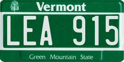 VT license plate LEA915