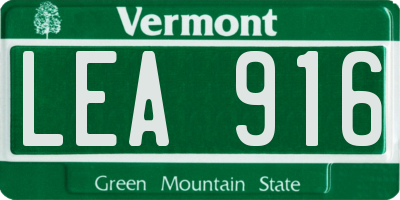 VT license plate LEA916