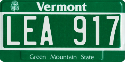 VT license plate LEA917