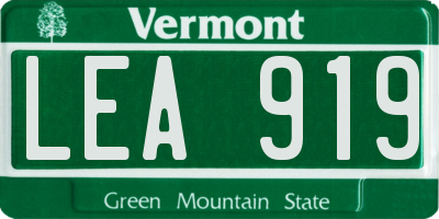 VT license plate LEA919