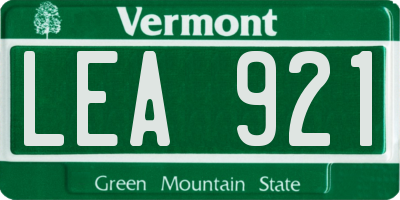 VT license plate LEA921