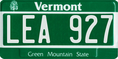 VT license plate LEA927