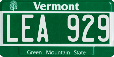 VT license plate LEA929