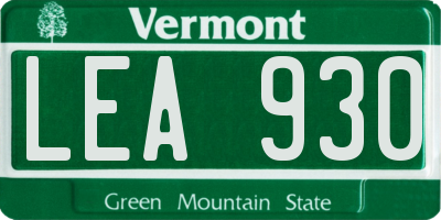 VT license plate LEA930