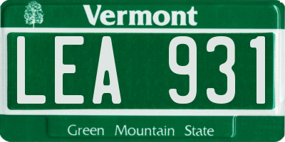 VT license plate LEA931