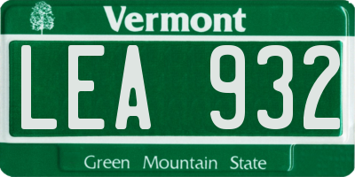 VT license plate LEA932