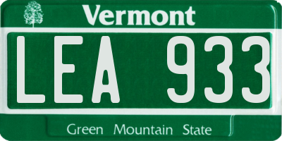 VT license plate LEA933