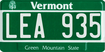VT license plate LEA935