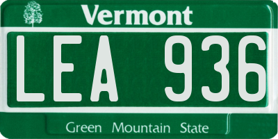 VT license plate LEA936