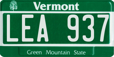 VT license plate LEA937