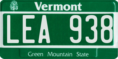 VT license plate LEA938