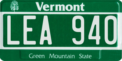 VT license plate LEA940