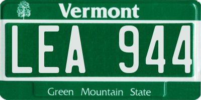 VT license plate LEA944