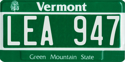 VT license plate LEA947