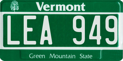 VT license plate LEA949
