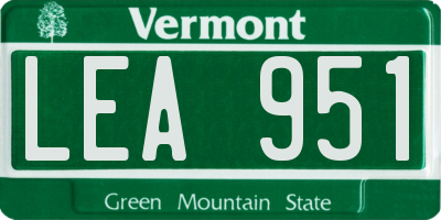VT license plate LEA951