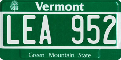 VT license plate LEA952