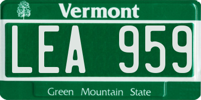 VT license plate LEA959