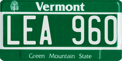 VT license plate LEA960