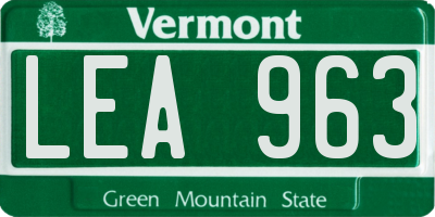 VT license plate LEA963