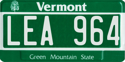 VT license plate LEA964