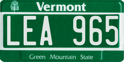 VT license plate LEA965