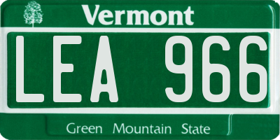 VT license plate LEA966