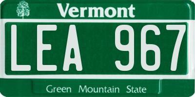 VT license plate LEA967