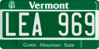 VT license plate LEA969