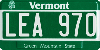 VT license plate LEA970