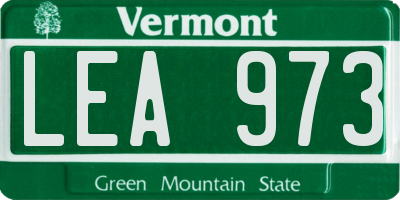 VT license plate LEA973