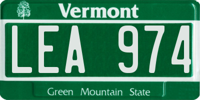 VT license plate LEA974