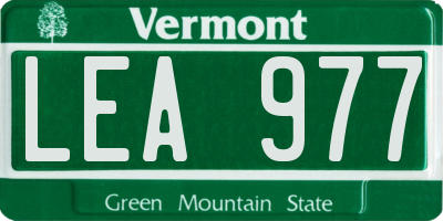 VT license plate LEA977