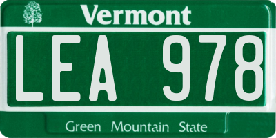 VT license plate LEA978