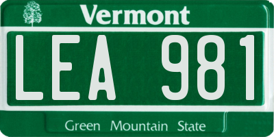 VT license plate LEA981