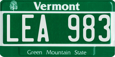 VT license plate LEA983