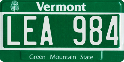 VT license plate LEA984