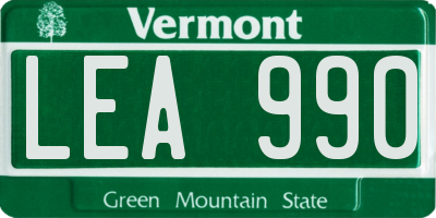 VT license plate LEA990