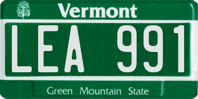 VT license plate LEA991