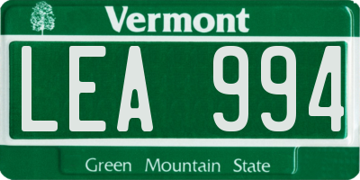 VT license plate LEA994
