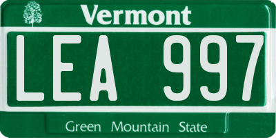 VT license plate LEA997