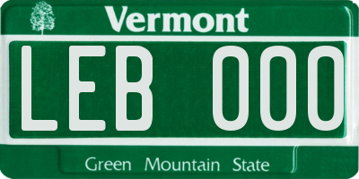 VT license plate LEB000