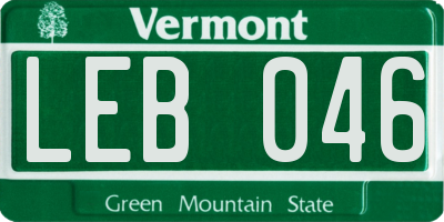 VT license plate LEB046