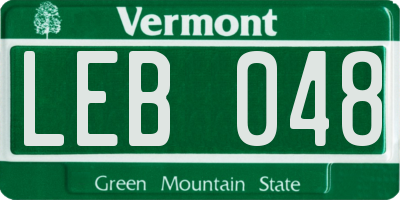 VT license plate LEB048