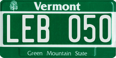 VT license plate LEB050