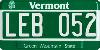 VT license plate LEB052